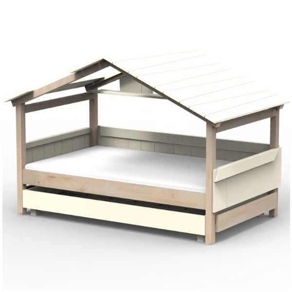 Star Light Convertible House Bed with Roof and Trundle Drawer 120 x 200 cm