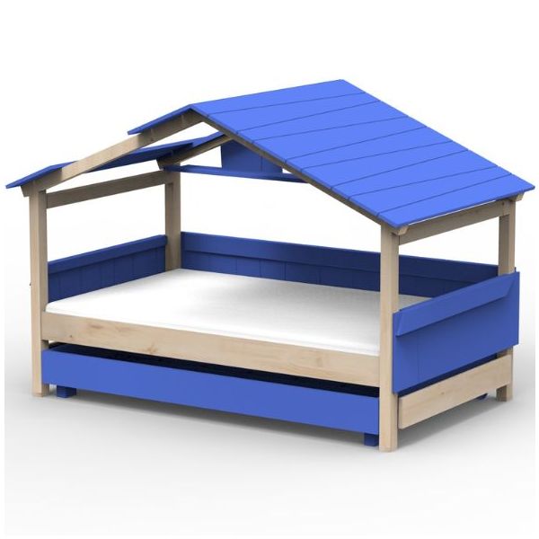 Star Light Convertible House Bed with Roof and Trundle Drawer 120 x 200 cm