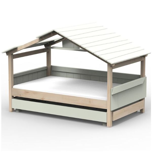 Star Light Convertible House Bed with Roof and Trundle Drawer 120 x 200 cm