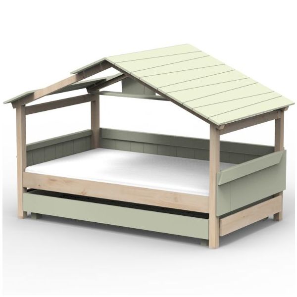 Star Light Convertible House Bed with Roof and Trundle Drawer 120 x 200 cm