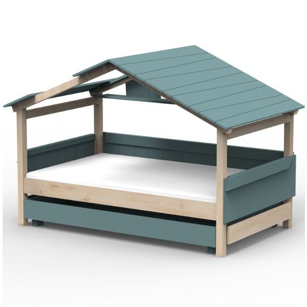Star Light Convertible House Bed with Roof and Trundle Drawer 120 x 200 cm