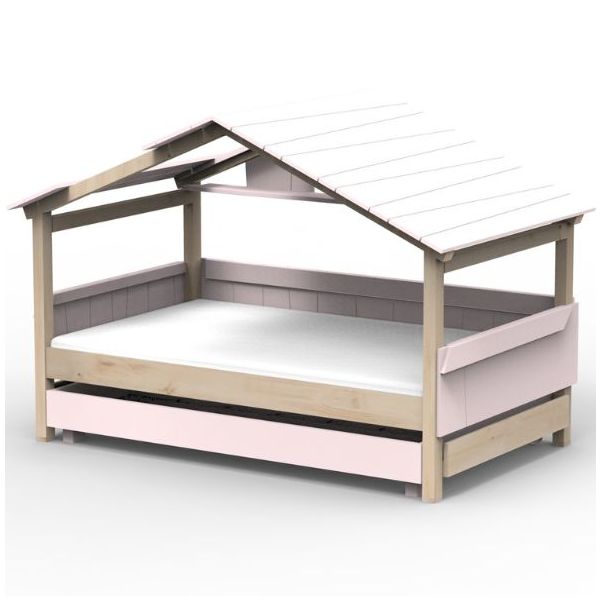 Star Light Convertible House Bed with Roof and Trundle Drawer 120 x 190 cm