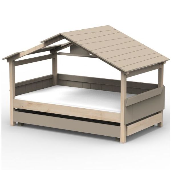 Star Light Convertible House Bed with Roof and Trundle Drawer 120 x 200 cm