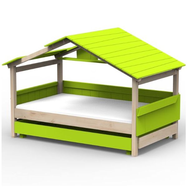 Star Light Convertible House Bed with Roof and Trundle Drawer 120 x 190 cm