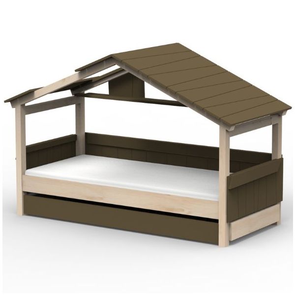 Star Light Convertible House Bed with Roof and Trundle Drawer 90 x 190 cm