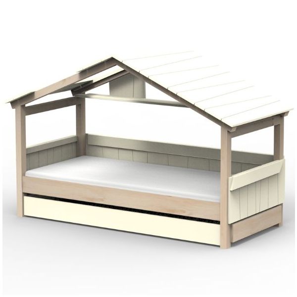 Star Light Convertible House Bed with Roof and Trundle Drawer 90 x 190 cm