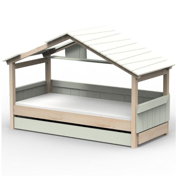 Star Light Convertible House Bed with Roof and Trundle Drawer 90 x 200 cm