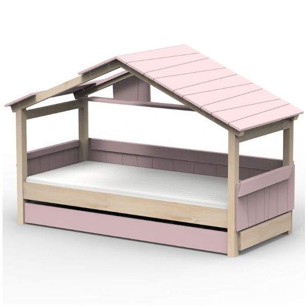 Star Light Convertible House Bed with Roof and Trundle Drawer 90 x 190 cm