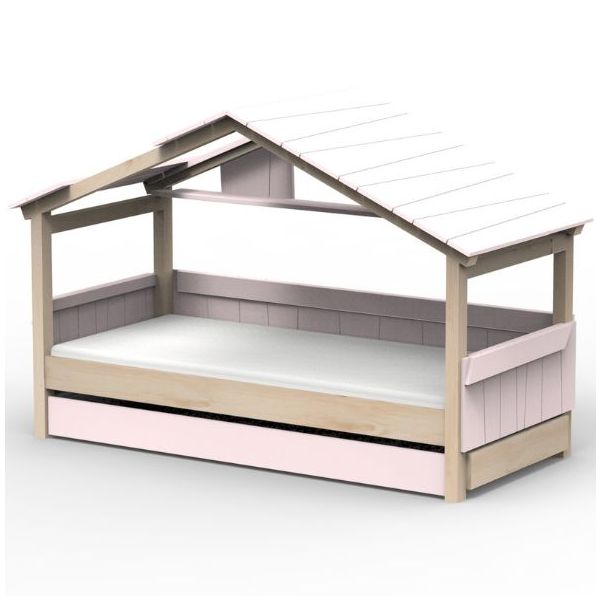 Star Light Convertible House Bed with Roof and Trundle Drawer 90 x 200 cm