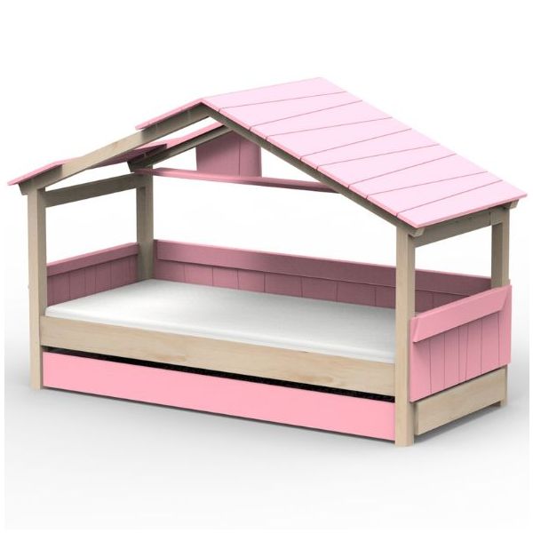 Star Light Convertible House Bed with Roof and Trundle Drawer 90 x 190 cm