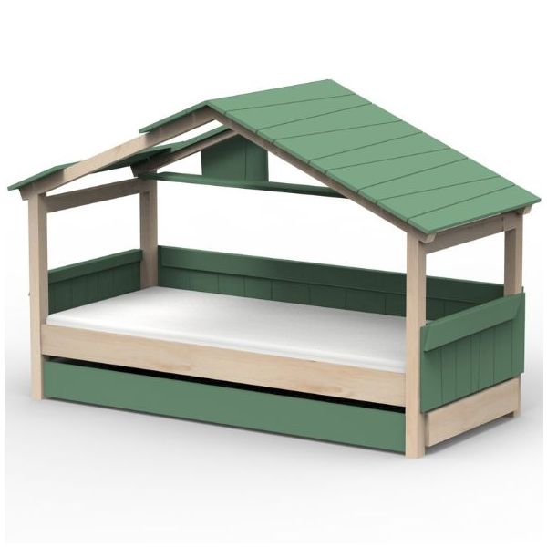 Star Light Convertible House Bed with Roof and Trundle Drawer 90 x 200 cm