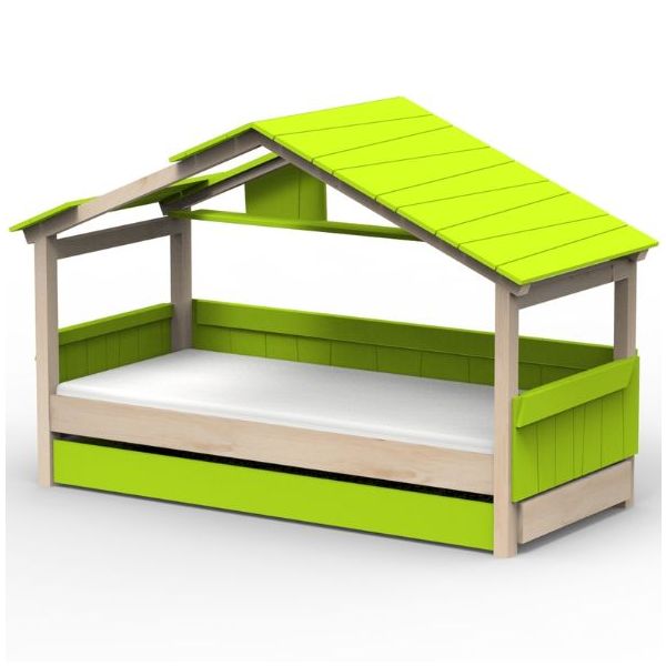 Star Light Convertible House Bed with Roof and Trundle Drawer 90 x 190 cm