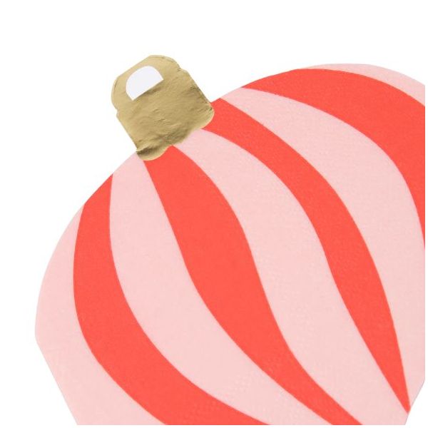 Set de 16 serviettes - Boules de Noël