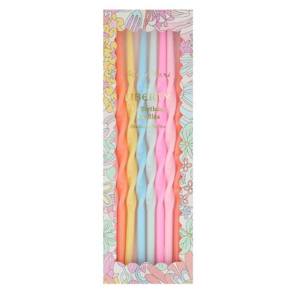Set de 16 bougies d'anniversaire - Liberty Rainbow Garden Party