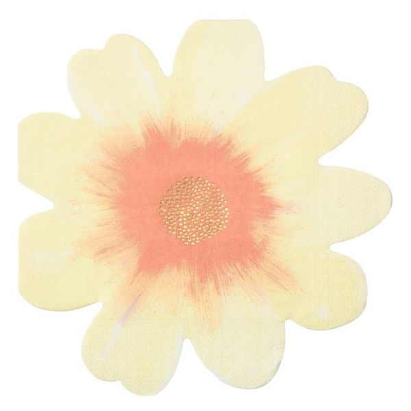 Set de 16 serviettes - Fleurs