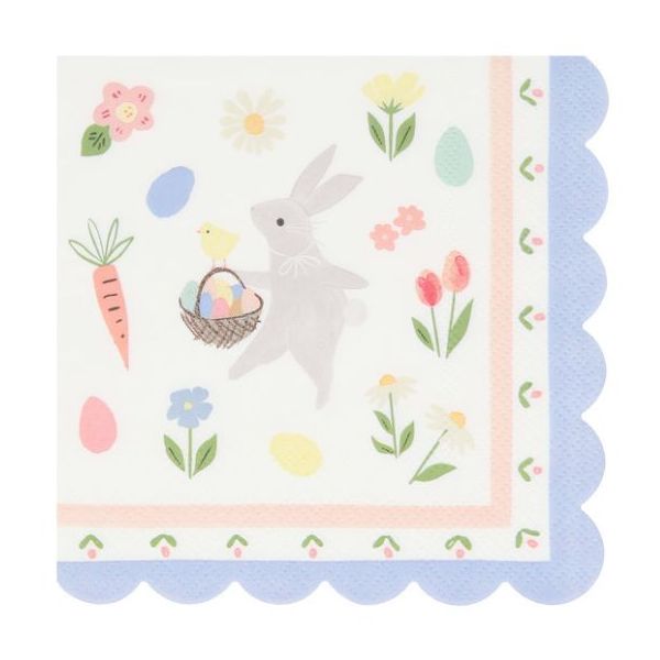 Set de 16 serviettes - Lapin de Pâques