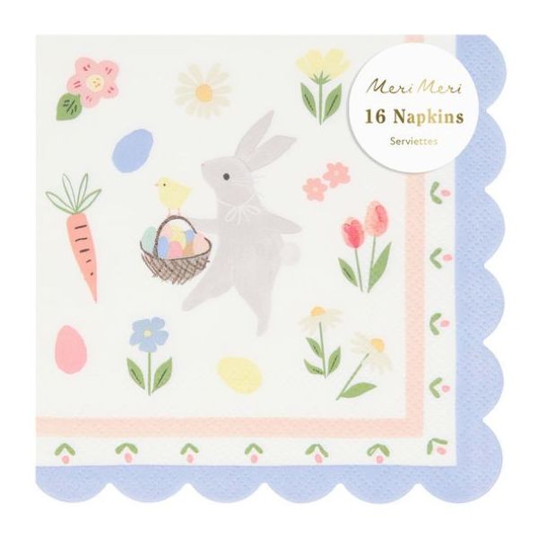 Set de 16 serviettes - Lapin de Pâques