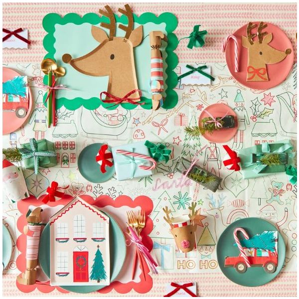Set de 16 serviettes - Voiture & Sapin de Noël