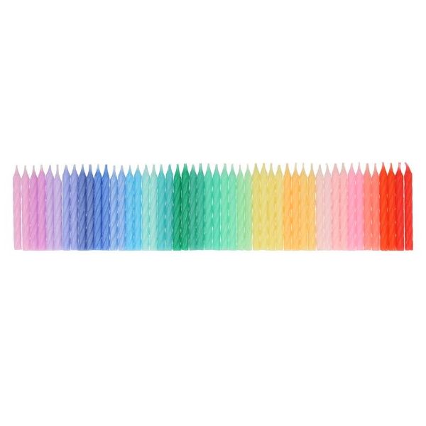 Set de 50 bougies d'anniversaire - Arc-en-ciel