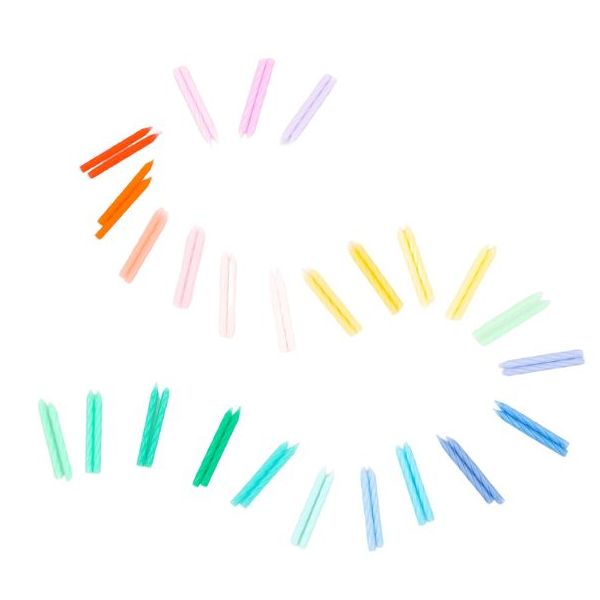 Set de 50 bougies d'anniversaire - Arc-en-ciel