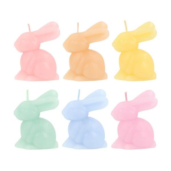 Set de 6 mini bougies - Lapin
