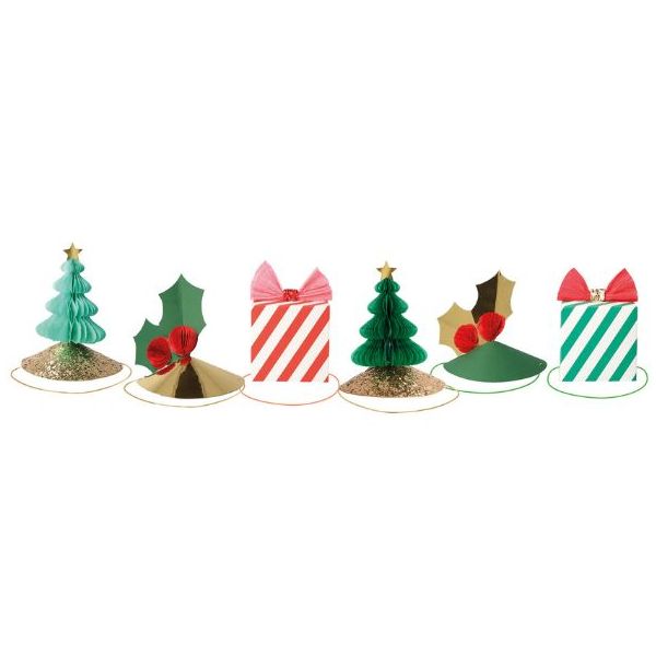 Set de 6 chapeaux de fête - Noël