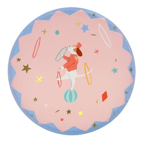 Set de 8 assiettes en carton - Cirque