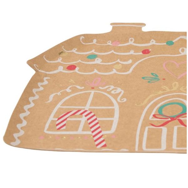 Set de 8 assiettes en carton - Maison en pain d'épices
