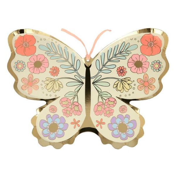 Set de 8 assiettes en carton - Papillon