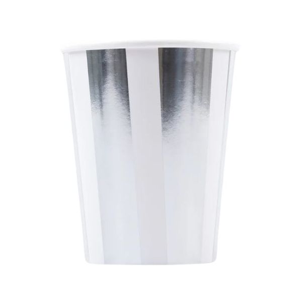 Set de 8 gobelets - Rayures Argenté