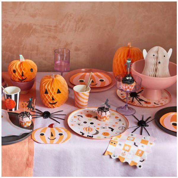 Set de 8 gobelets - Rayures Rose & Orange