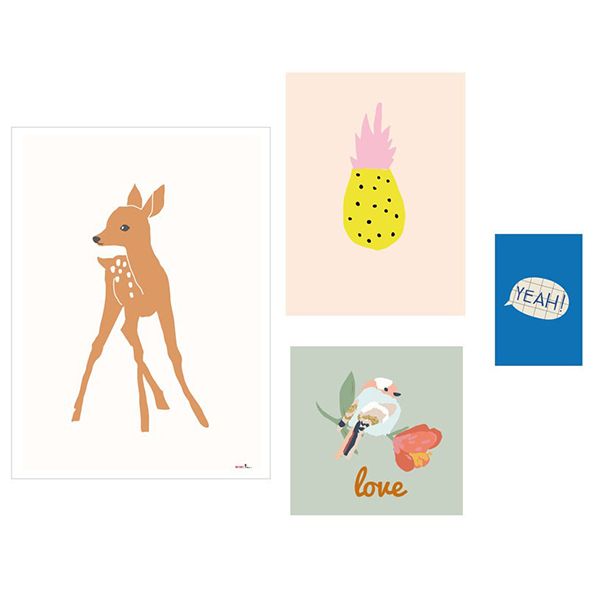 Lot de 4 affiches - Love