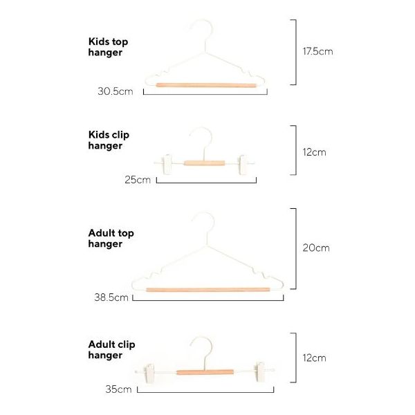 Set of 5 Kids Clip Hangers