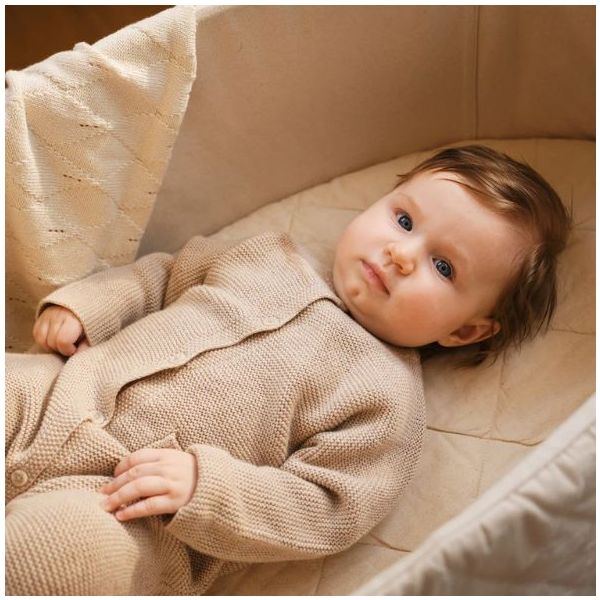 Berceau bébé ovale suspendu à ressorts - Nature