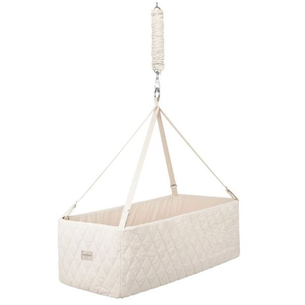 Bundle Classic - Berceau bébé rectangulaire suspendu à ressorts - Moteur Connect - Nature / Crème