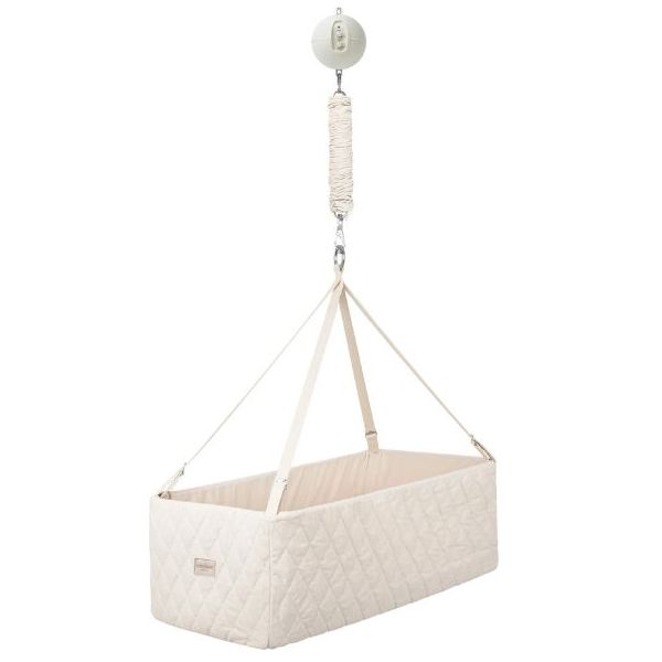 Bundle Essentiel - Berceau bébé rectangulaire suspendu à ressorts - Moteur Connect - Nature