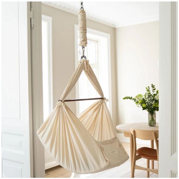 Bundle Classic - Hamac bébé suspendu à ressorts - Moteur Connect - Nature / Crème