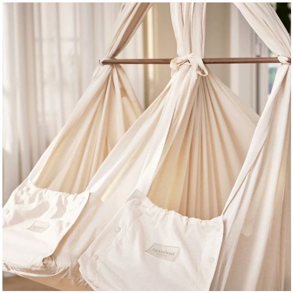Bundle Classic - Hamac bébés Jumeaux suspendu à ressorts - Moteur Connect - Nature / Gris