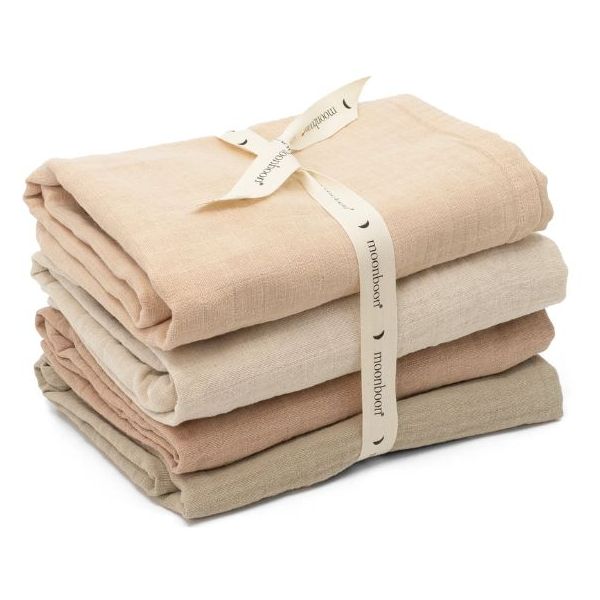 Set de 4 petits langes - Mix Rose