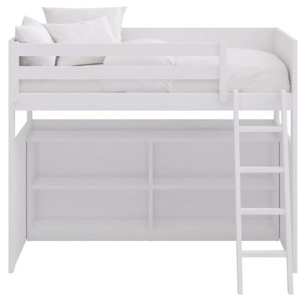 Loft Bed with Bookcase - 90x200cm