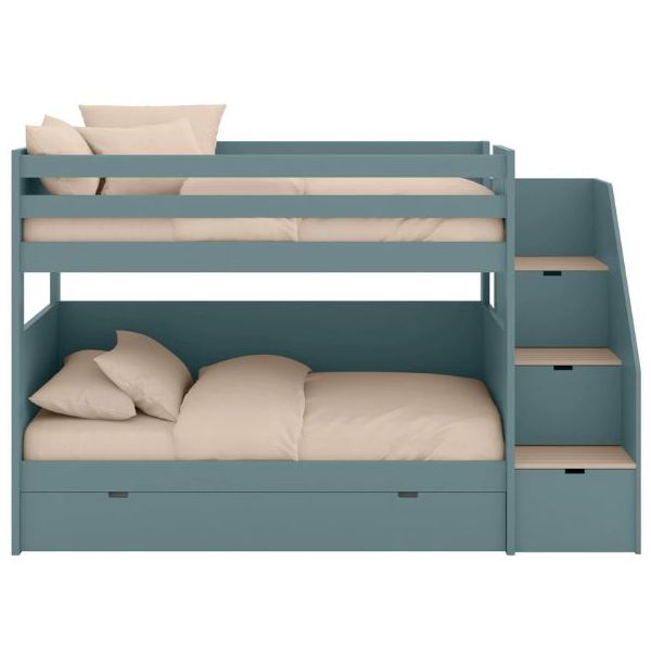 Bunk Bed with Trundle Bed - Staircase - 90x200cm