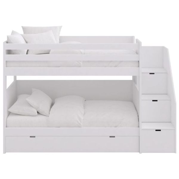 Bunk Bed with Trundle Bed - Staircase - 90x200cm