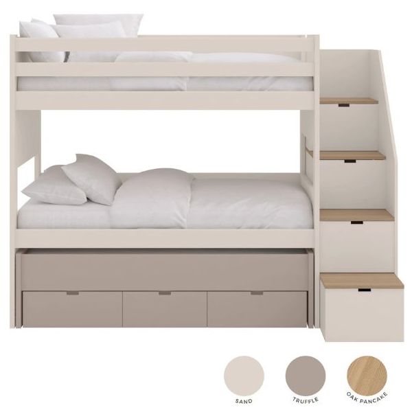 XL Bunk bed Movil w/ trundle bed and drawers - Staircase Right - 90x190cm