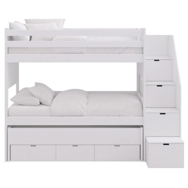 XL Bunk bed Movil w/ trundle bed and drawers - Staircase Right - 90x190cm
