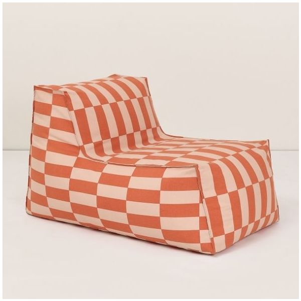 Matteo Outdoor Long Beanbag Chair - Tiles Tangerine