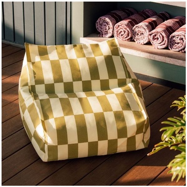 Vibes Kids Outdoor Beanbag Chair - Tiles Lime