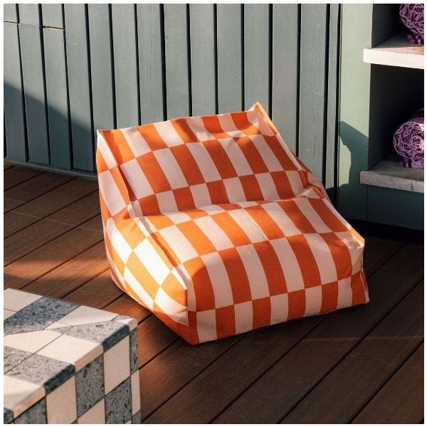 Vibes Kids Outdoor Beanbag Chair - Tiles Tangerine