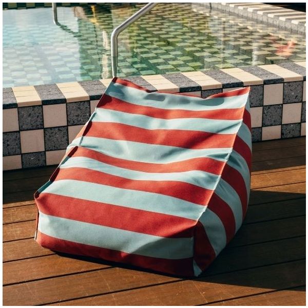 Vibes Kids Outdoor Beanbag Chair - Stripes Toffee / Blue