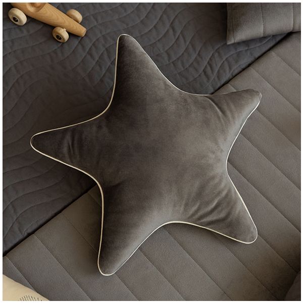 Coussin Etoile Velours Aristote - Gris Ardoise