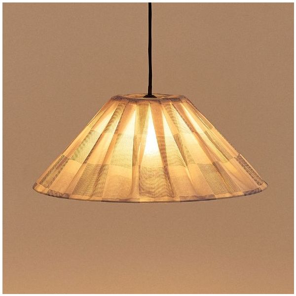 Abat-jour plissé Ava - 50 cm - Carreaux Bleu